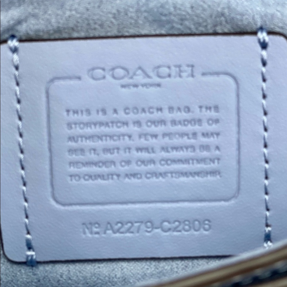 Coach Georgie Saddle Bag In Signature Canvas Light Khaki /Marble Blue - Picture 6 of 12